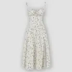 Floral Bustier Waist Shaper Dress with Midriff Accent - Image 13