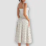 Floral Bustier Waist Shaper Dress with Midriff Accent - Image 15