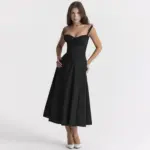 Floral Bustier Waist Shaper Dress with Midriff Accent - Image 28